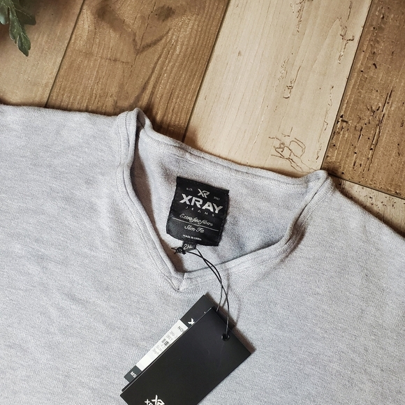 NWT X-Ray Jeans Men's Grey V-Neck Sweater Slim Fit Size XXL - Picture 13 of 16